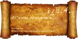 Árvay Alexandra névjegykártya