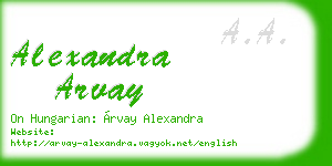 alexandra arvay business card
